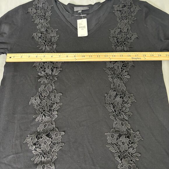 New Lane Bryant Knit Sweater Women Plus Size 14/16 Black Embroidered Stretch - Picture 6 of 7